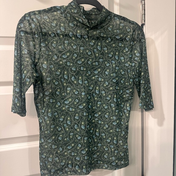 Anthropologie Green Vintage Floral Top- Size Small - Boho - Cottage Core - Picture 2 of 16